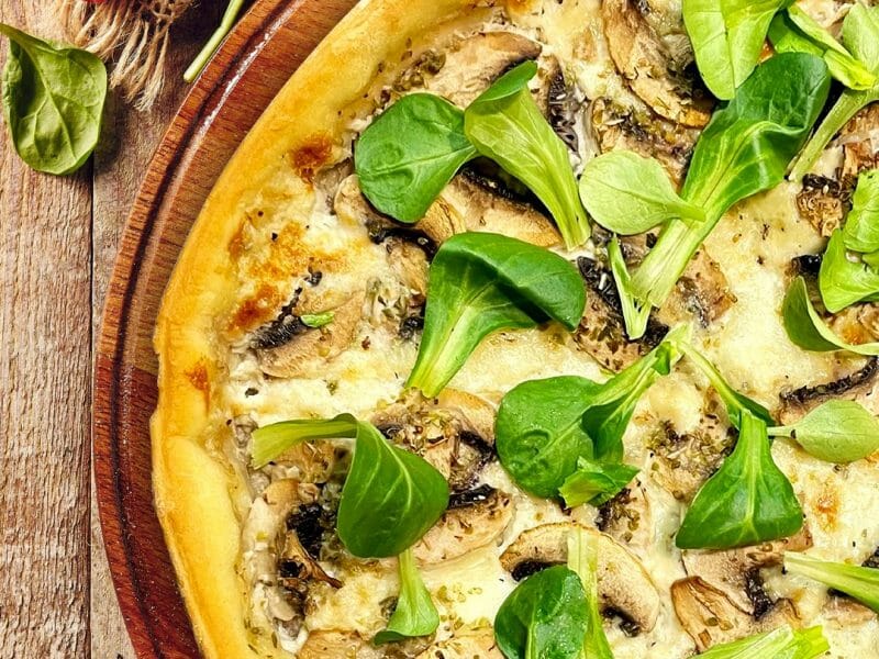 Cliquez pour zoomer ! Pizza blanche aux champignons Thermomix par SandyG