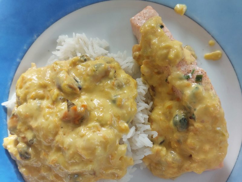 Cliquez pour zoomer ! Saumon à la sauce diéppoise Thermomix par mimi54000