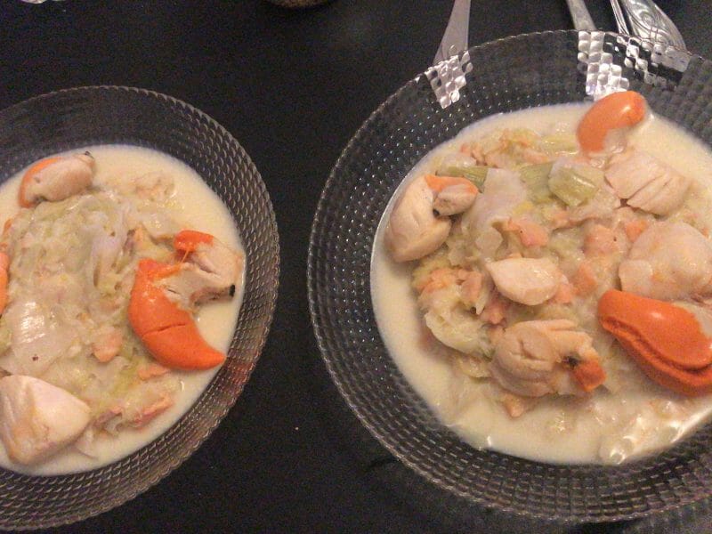 Cliquez pour zoomer ! Saint Jacques aux poireaux Thermomix par cassiecassou