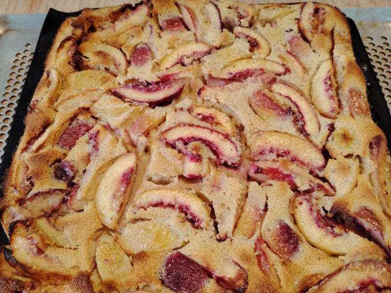 Cliquez pour zoomer ! Clafoutis aux pêches Thermomix par carbouede