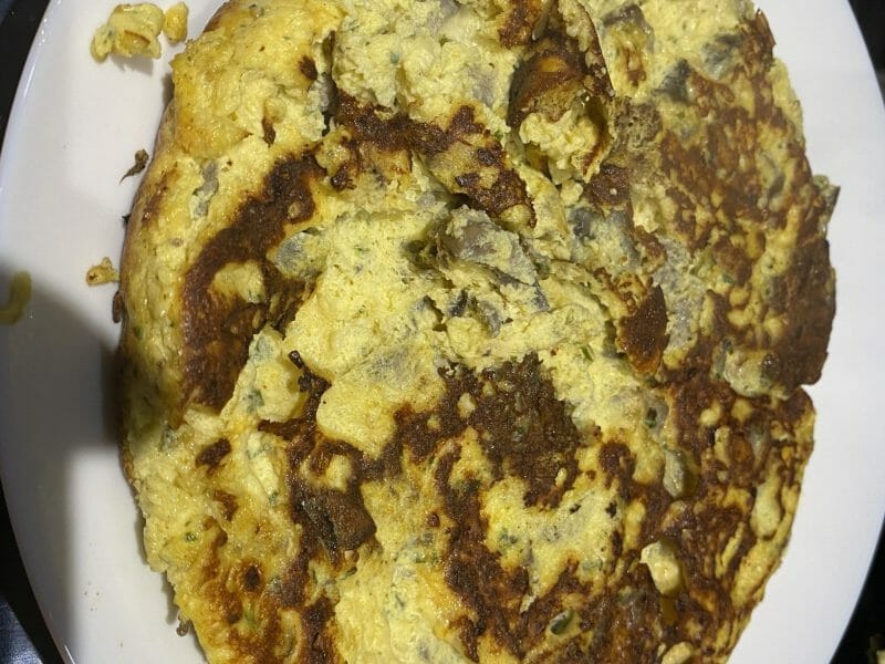 Cliquez pour zoomer ! Tortilla de champignons à l’ail Thermomix par Clo