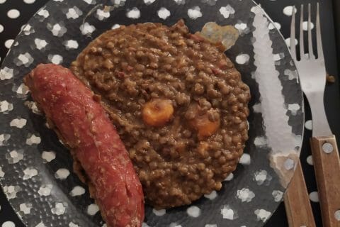 Cliquez pour zoomer ! Lentilles et ses saucisses au Thermomix