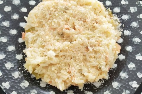 Cliquez pour zoomer ! Risotto poireaux et saumon fumé au Thermomix