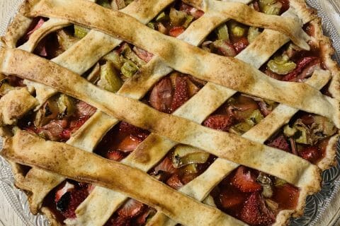 Cliquez pour zoomer ! Tarte aux fraises et à la rhubarbe Thermomix par gabzer