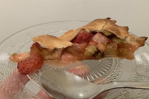 Cliquez pour zoomer ! Tarte aux fraises et à la rhubarbe Thermomix par gabzer