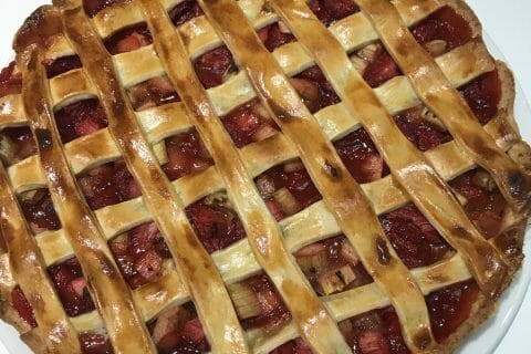 Cliquez pour zoomer ! Tarte aux fraises et à la rhubarbe Thermomix par sand544