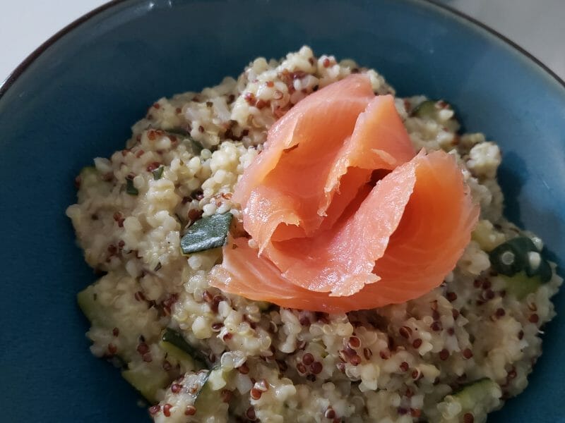 Cliquez pour zoomer ! Risotto de quinoa, courgettes et saumon Thermomix par Sofia