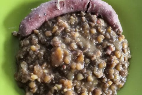 Cliquez pour zoomer ! Lentilles et ses saucisses au Thermomix