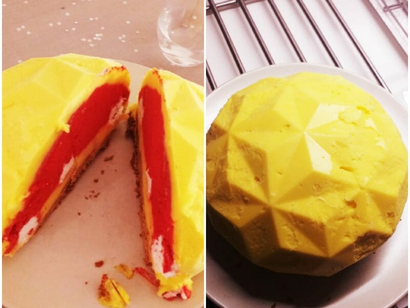 Cliquez pour zoomer ! Bûche glacée mangue et framboise Thermomix par clairestrm