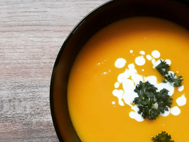 Cliquez pour zoomer ! Crème de potiron et carottes au lait de coco Thermomix par lodlod