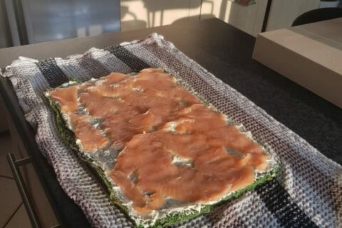 Cliquez pour zoomer ! Roulé aux épinards, saumon et Boursin au Thermomix