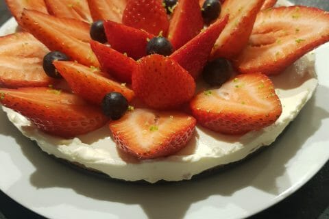 Cliquez pour zoomer ! Tarte aux fraises sans cuisson au Thermomix
