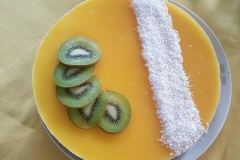 Cliquez pour zoomer ! Panna cotta citron sur sablé spéculoos et miroir de mangue Thermomix par chachz