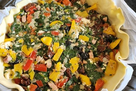 Cliquez pour zoomer ! Quiche aux épinards et au poivron rouge Thermomix par chachz