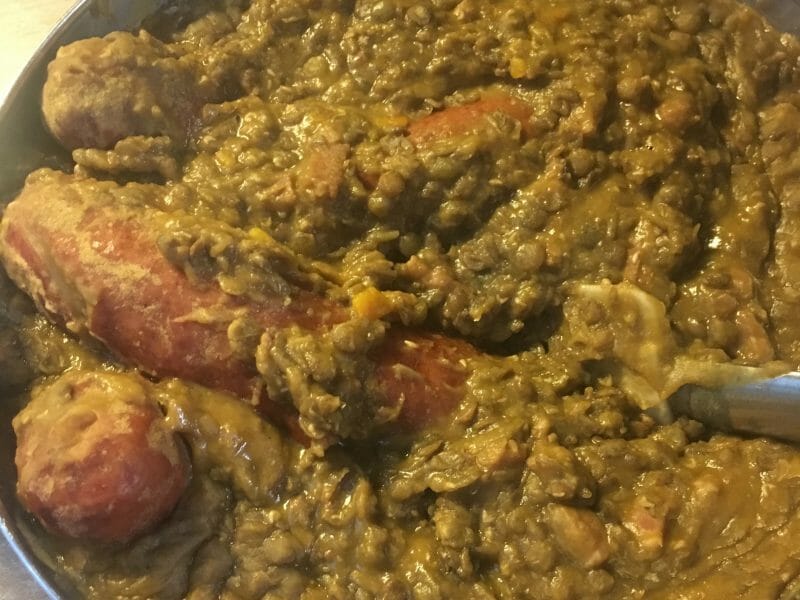 Cliquez pour zoomer ! Lentilles et ses saucisses Thermomix par bikette92