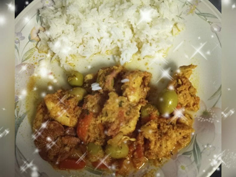 Cliquez pour zoomer ! Sauté de poulet au chorizo Thermomix par laetitia56520