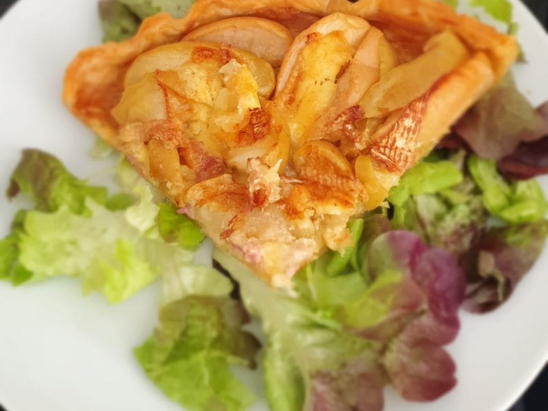 Cliquez pour zoomer ! Tarte au camembert, pommes et lardons Thermomix par django2008