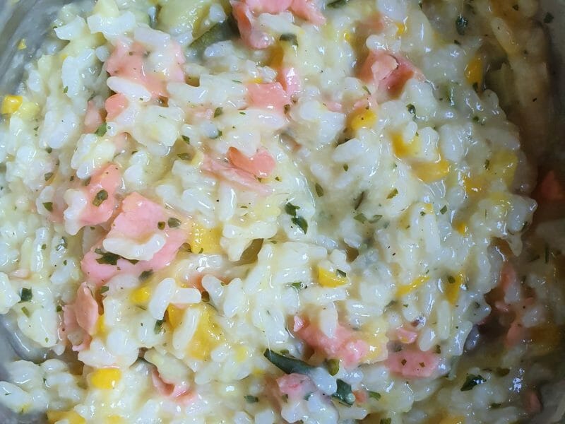 Cliquez pour zoomer ! Risotto courgettes saumon Thermomix par laura1403