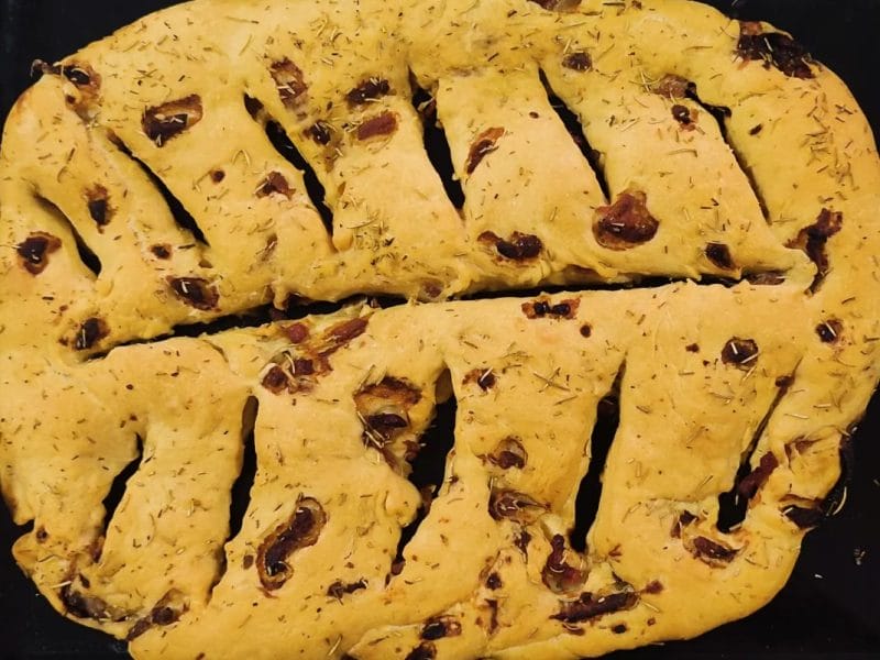 Cliquez pour zoomer ! Fougasse olives et lardons Thermomix par caprice974