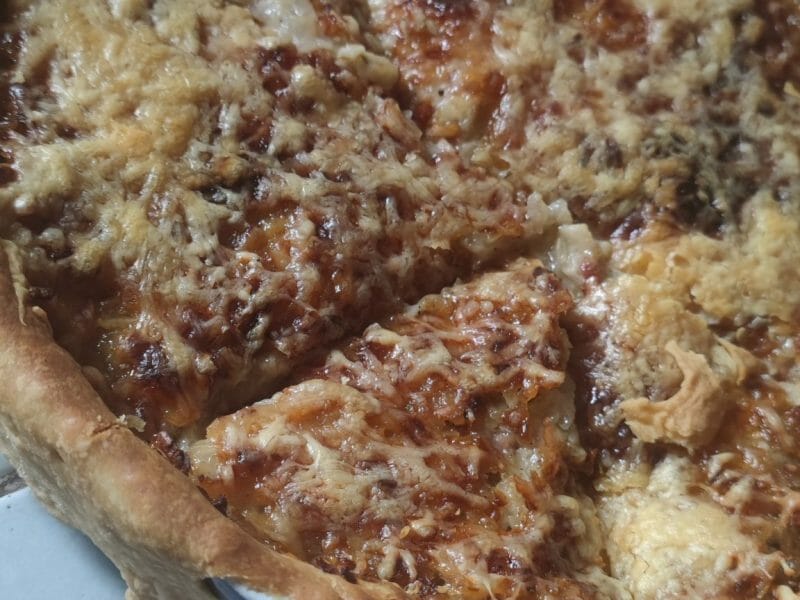 Cliquez pour zoomer ! Tarte aux oignons, lardons et moutarde douce Thermomix par mandzel