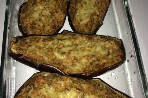Cliquez pour zoomer ! Aubergines farcies au thon au Thermomix