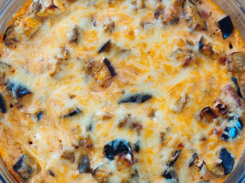 Cliquez pour zoomer ! Clafoutis aubergines et tomates Thermomix par mathildejun