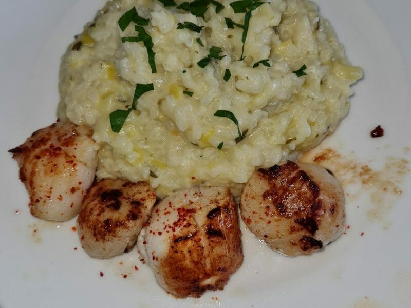 Cliquez pour zoomer ! Risotto aux Saint Jacques et poireaux Thermomix par Yoli A