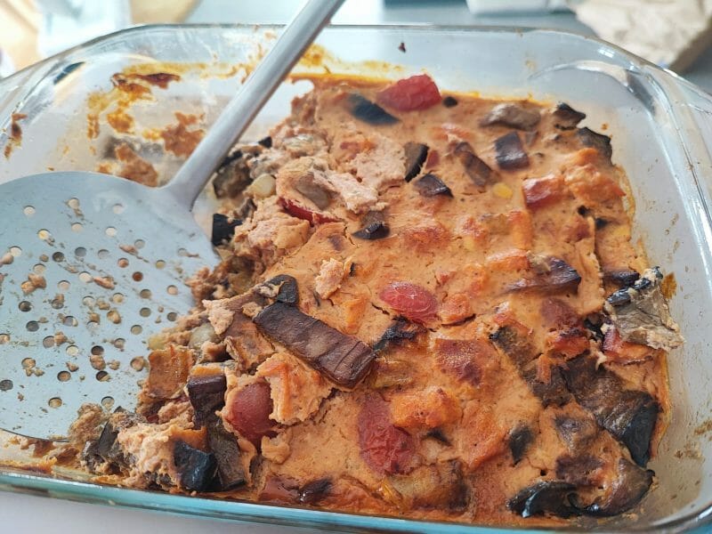 Cliquez pour zoomer ! Clafoutis aubergines et tomates Thermomix par aurelia2727