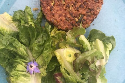 Cliquez pour zoomer ! Steaks lentilles, pois chiches, courgettes au Thermomix