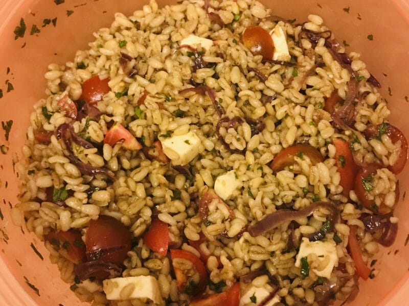 Cliquez pour zoomer ! Salade d’ebly, oignon caramélisé & mozzarella Thermomix par adelyne86