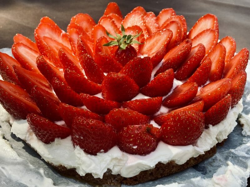 Cliquez pour zoomer ! Tarte aux fraises sans cuisson Thermomix par soso47