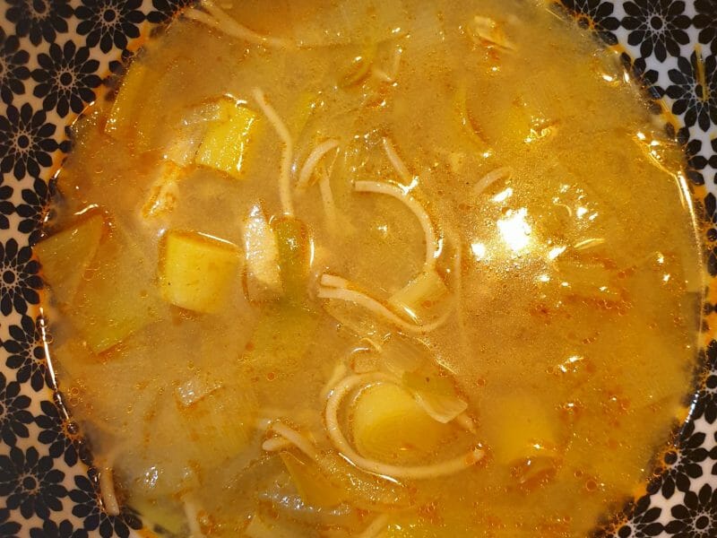 Bouillon Chinois, poulet et poireaux au Thermomix Cookomix