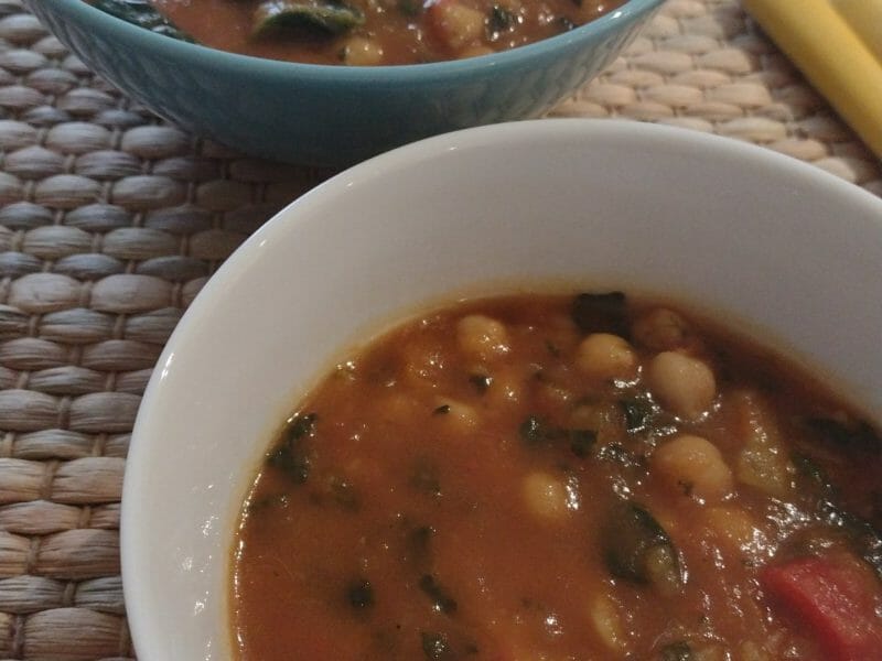 Cliquez pour zoomer ! Ragoût de pois chiches au chorizo et épinards Thermomix par thesuperlulu