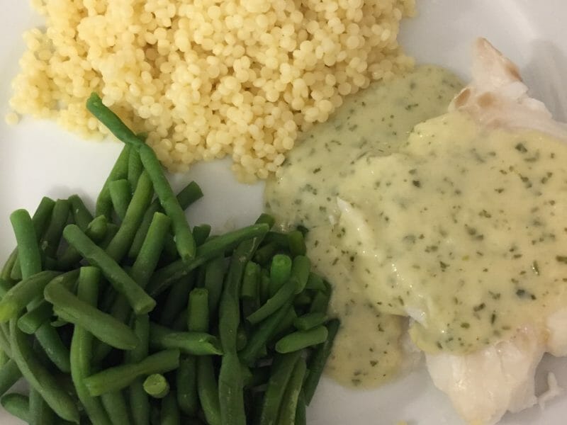 Cliquez pour zoomer ! Filet de cabillaud et sa sauce persillée Thermomix par Mel