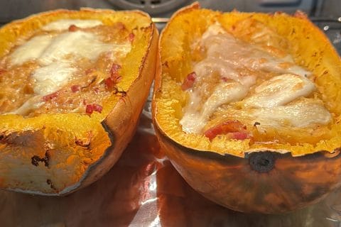 Cliquez pour zoomer ! Courge spaghetti à la crème et aux lardons Thermomix par sab2106