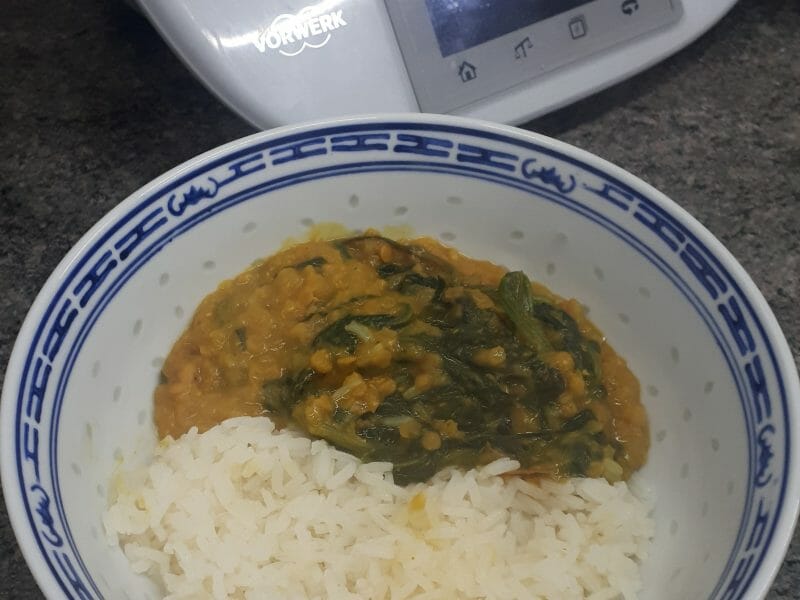 Cliquez pour zoomer ! Dhal d’épinards et de lentilles corail Thermomix par Gix
