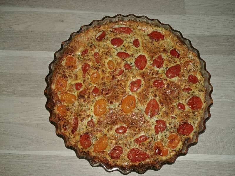 Cliquez pour zoomer ! Clafoutis tomates cerises et fromage de chèvre Thermomix par cilou6440