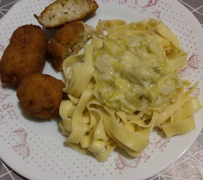 Cliquez pour zoomer ! Tagliatelles à la crème de poireaux Thermomix par rachel2010