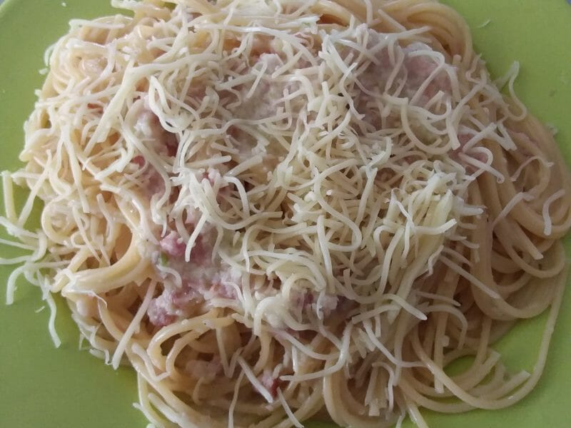 Cliquez pour zoomer ! Pâtes aux courgettes façon carbonara Thermomix par lolo12510