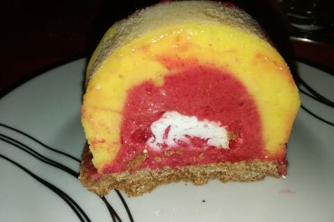 Cliquez pour zoomer ! Bûche glacée mangue et framboise Thermomix par polinou