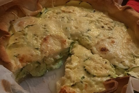 Cliquez pour zoomer ! Tarte courgettes, chèvre et pignons de pin au Thermomix