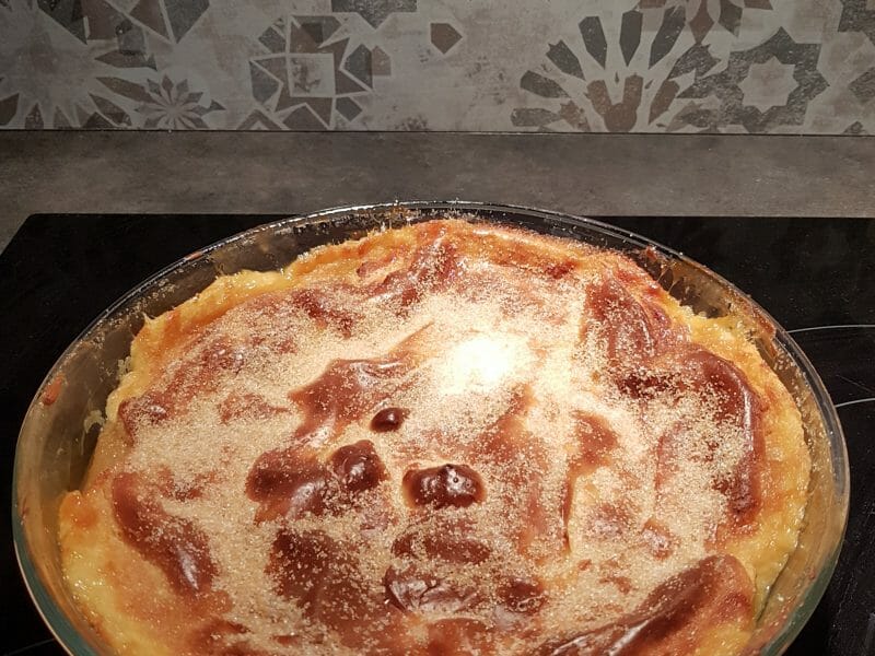 Cliquez pour zoomer ! Flognarde aux pommes (clafoutis aux pommes) Thermomix par maxinette