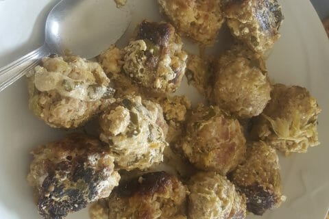 Cliquez pour zoomer ! Boulettes de poireau et boeuf citronné au Thermomix