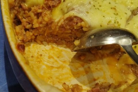 Cliquez pour zoomer ! Gratin de riz façon pizza Thermomix par morganemanon