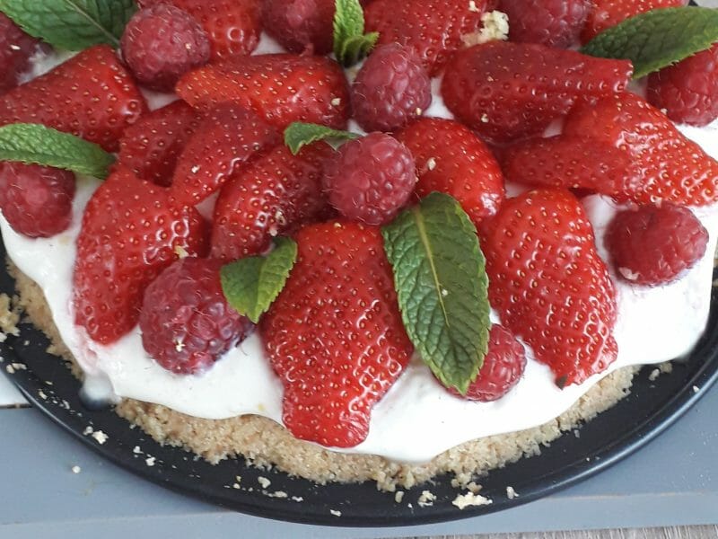 Cliquez pour zoomer ! Tarte aux fraises sans cuisson Thermomix par clairepnd33