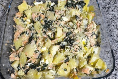 Cliquez pour zoomer ! Gratin de pommes de terre, saumon et épinards Thermomix par Titima el alaoui