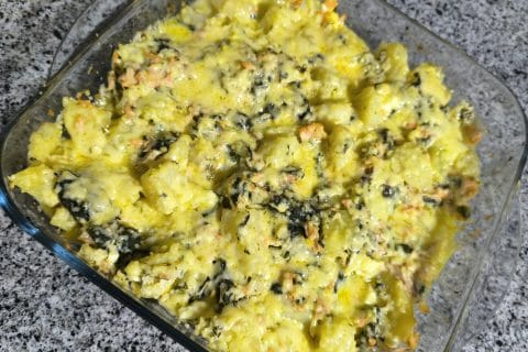 Cliquez pour zoomer ! Gratin de pommes de terre, saumon et épinards Thermomix par Titima el alaoui