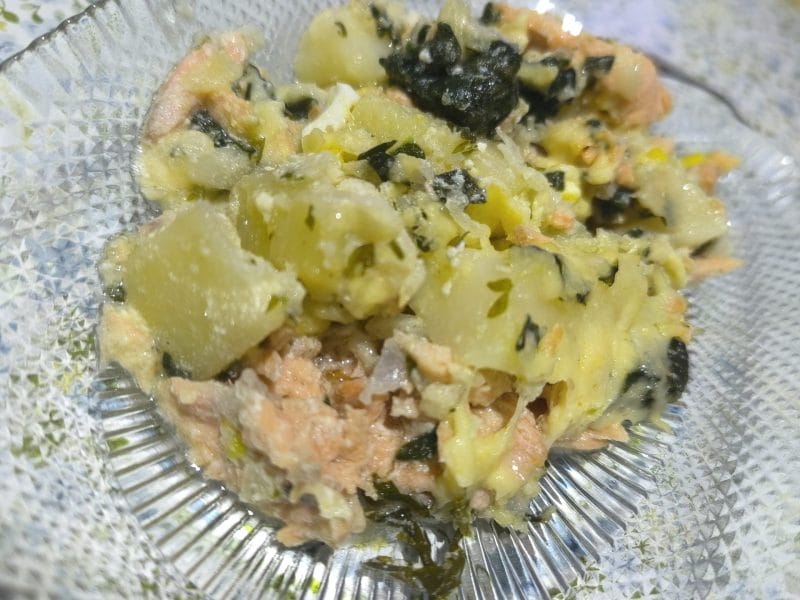 Cliquez pour zoomer ! Gratin de pommes de terre, saumon et épinards Thermomix par Titima el alaoui