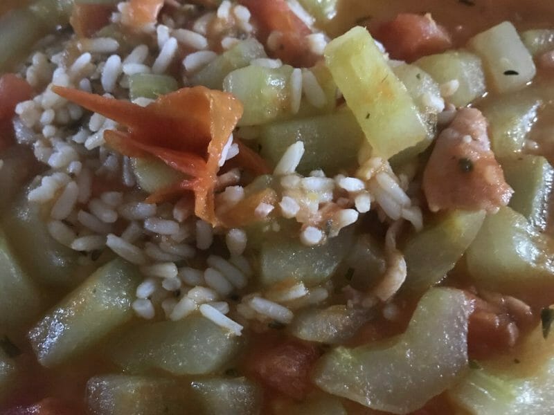 Cliquez pour zoomer ! Concombre cuit lardons tomate paprika Thermomix par patoux54