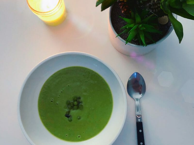 Cliquez pour zoomer ! Crème de petits pois à la mozzarella Thermomix par melanie85600